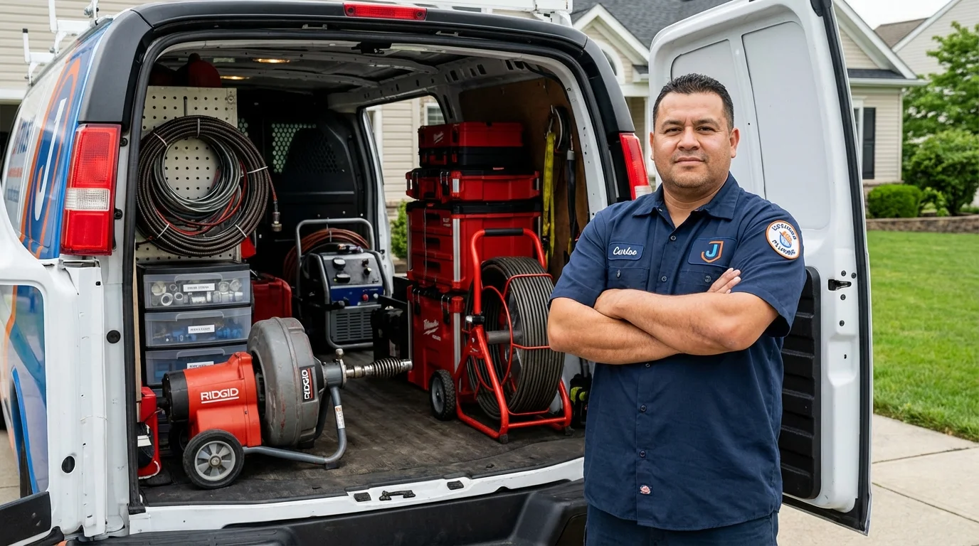 Professional drain cleaning equipment and Johns Plumbing LLC plumber in Wurtsboro