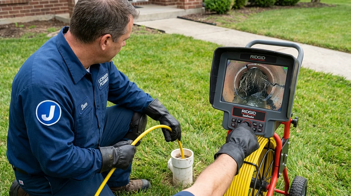 Sewer camera inspection being performed by Johns Plumbing LLC in Wurtsboro